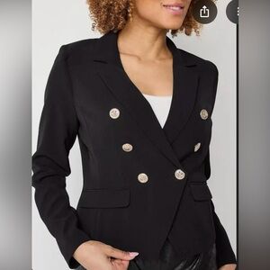 NWT Bold Elements Women's Double Breasted Black Blazer